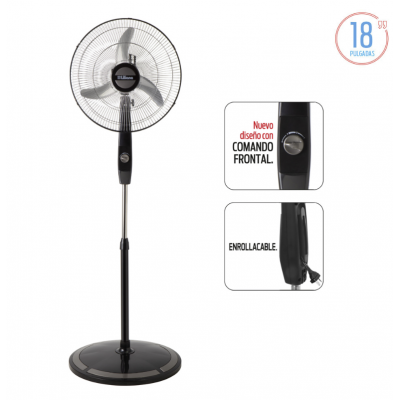 Ventilador de pie 18" parrilla cromada Liliana