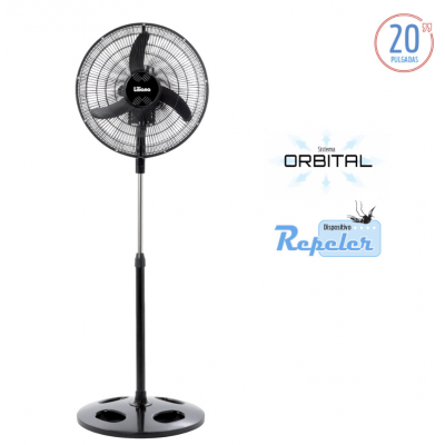 Ventilador de pie 20" parrilla metalica negra Liliana