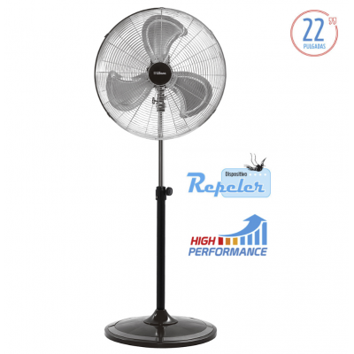 Ventilador de pie 22" parrilla metalica cromada Liliana