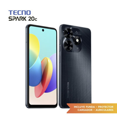 Móvil Spark 20C Gravity Black 128+4GB Tecno