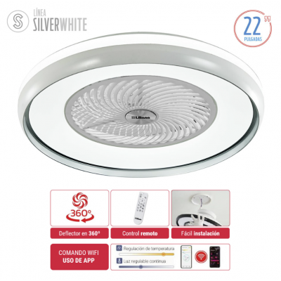 Ventilador de techo con luminaria led Liliana