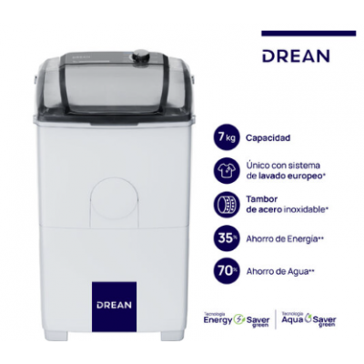 Lavarropas semiautomático 7 Kg blanco Drean