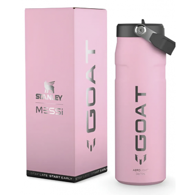 Botella aerolight flip straw 710ml Messi rosa Stanley