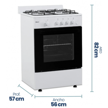 Cocina a gas 56cm blanca...