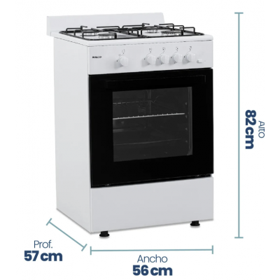 Cocina a gas 56cm blanca Philco